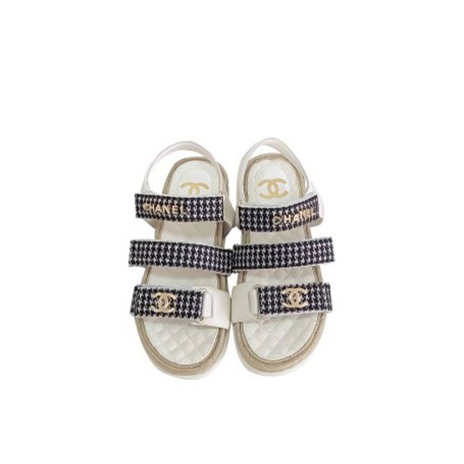 Ch*el sandals hemp rope sole sheepskin 2022 new style